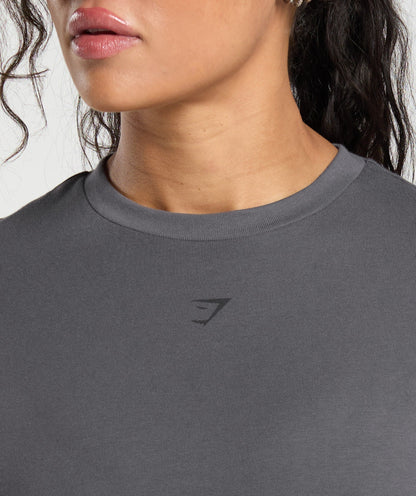 Women's Gymshark Back Gains Graphic Oversized Tee Graphite Grey
