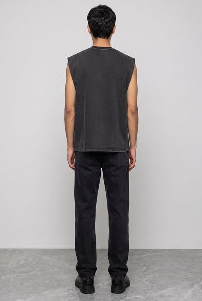 BLACK DENIM MEN'S TANK TOP