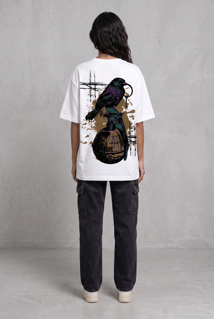GRENADE WHITE WOMEN’S OVERSIZED T-SHIRT