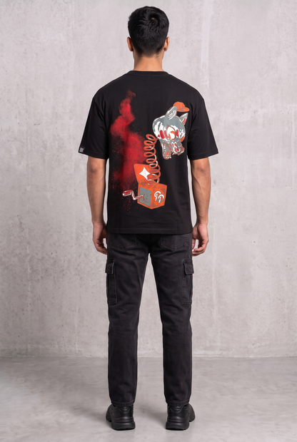 DARK SECRET BLACK MEN’S OVERSIZED T-SHIRT