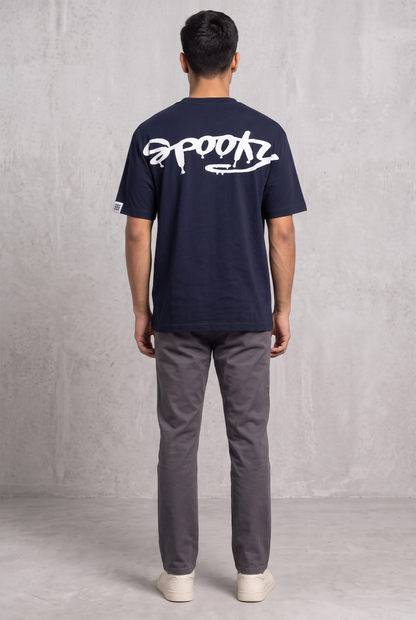 MIDNIGHT SPOOKY NAVY MEN’S OVERSIZED T-SHIRT