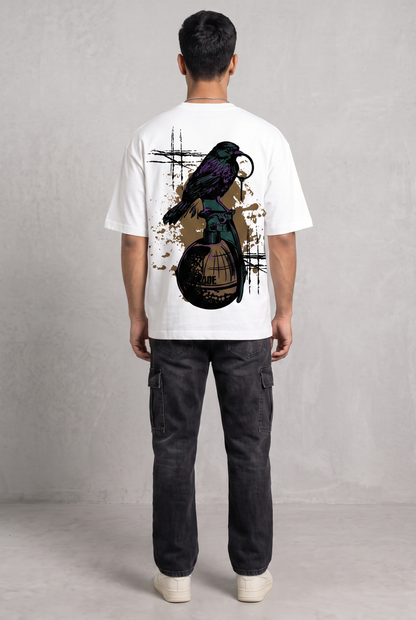 GRENADE WHITE MEN’S OVERSIZED T-SHIRT