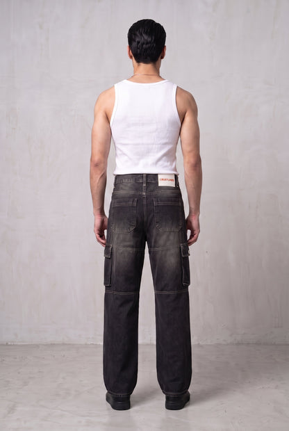 CARBON BLACK DENIM MEN'S CARGO