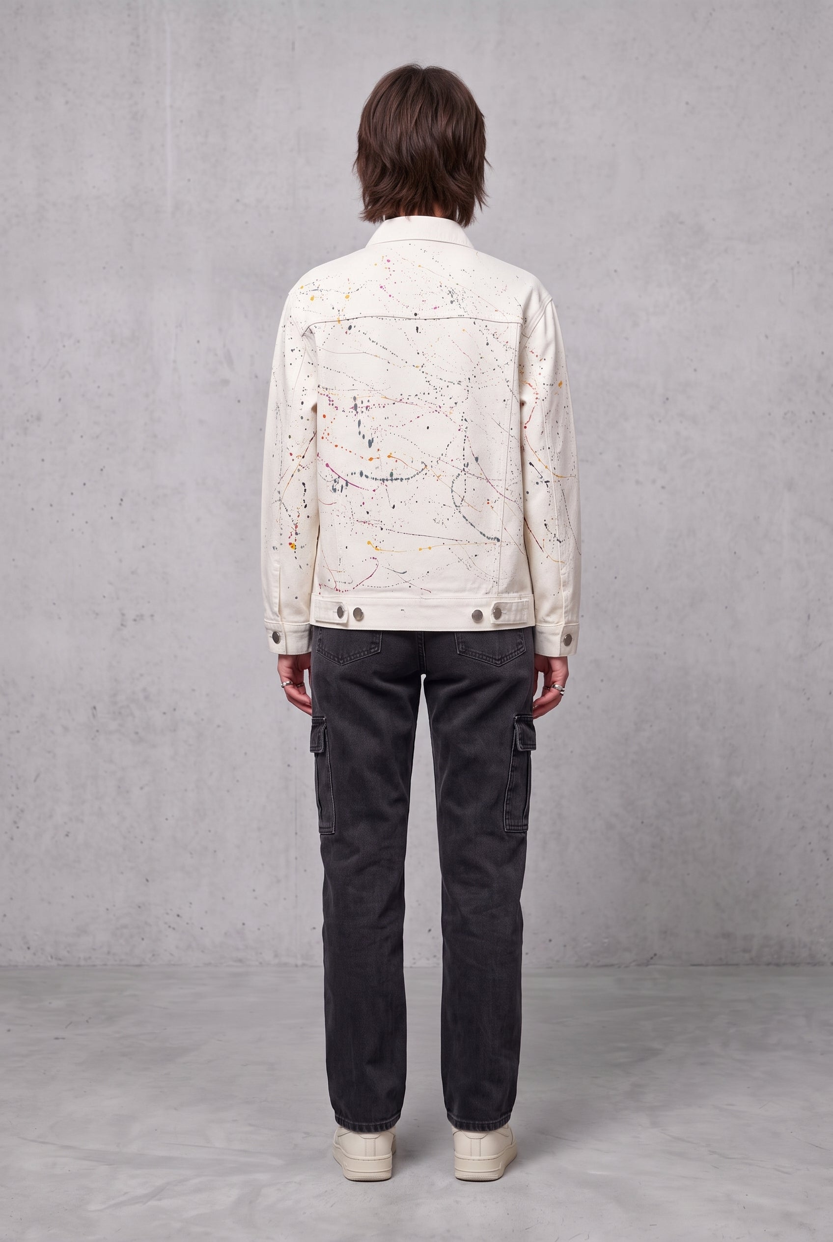 WHITE PAINTED DENIM WOMEN'S JACKET