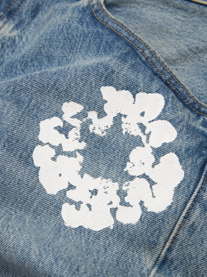 Denim Tears Baggy Cotton Wreath Denim Pant Light Wash
