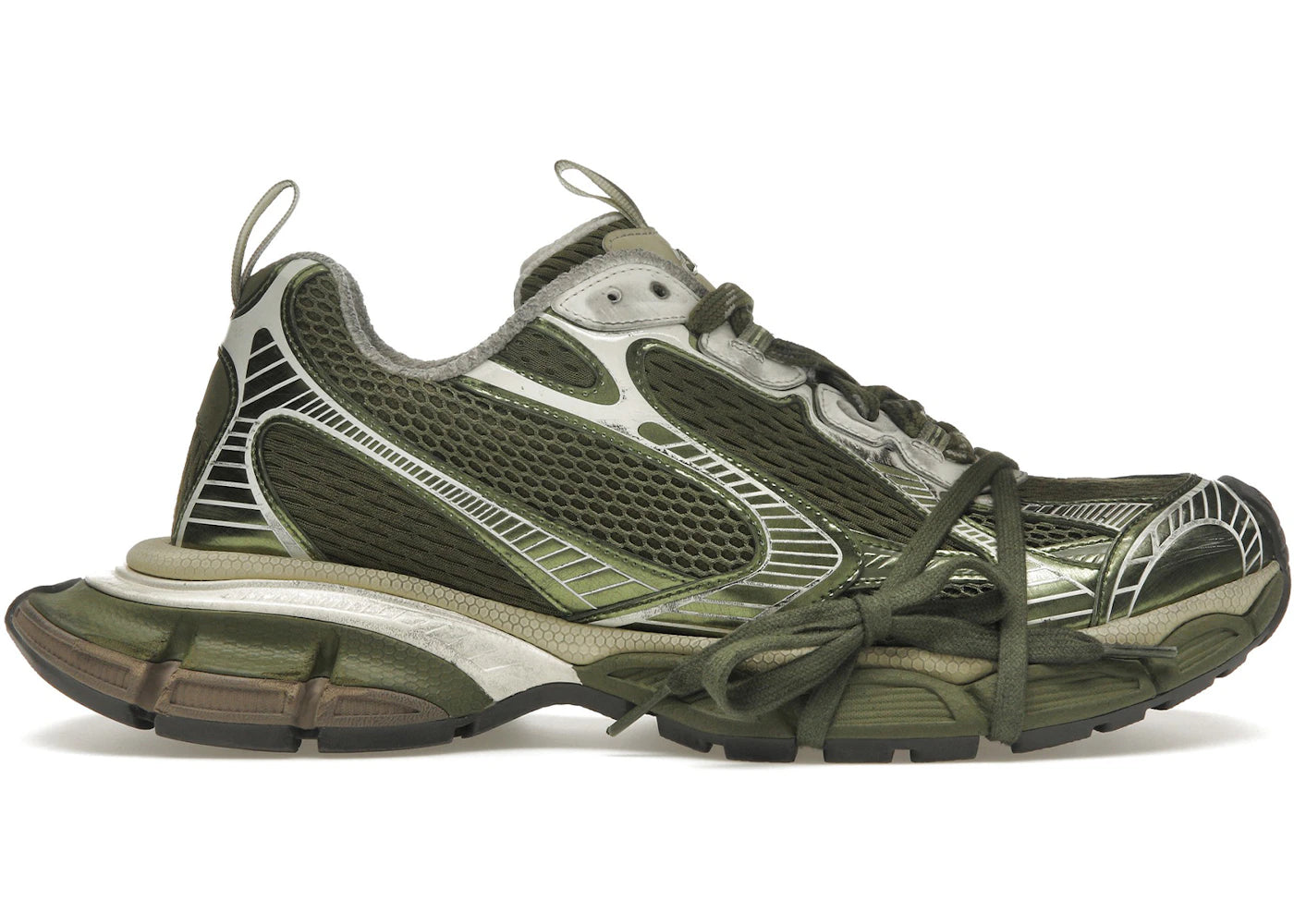 balenciaga 3xl dark green light beige