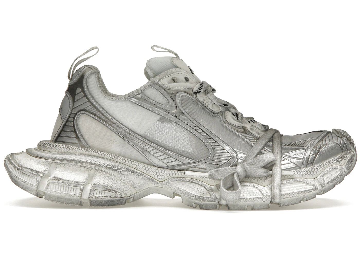 balenciaga 3xl white silver summer mesh
