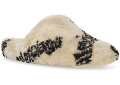 Balenciaga All Over Logo Mule Biege Teddy