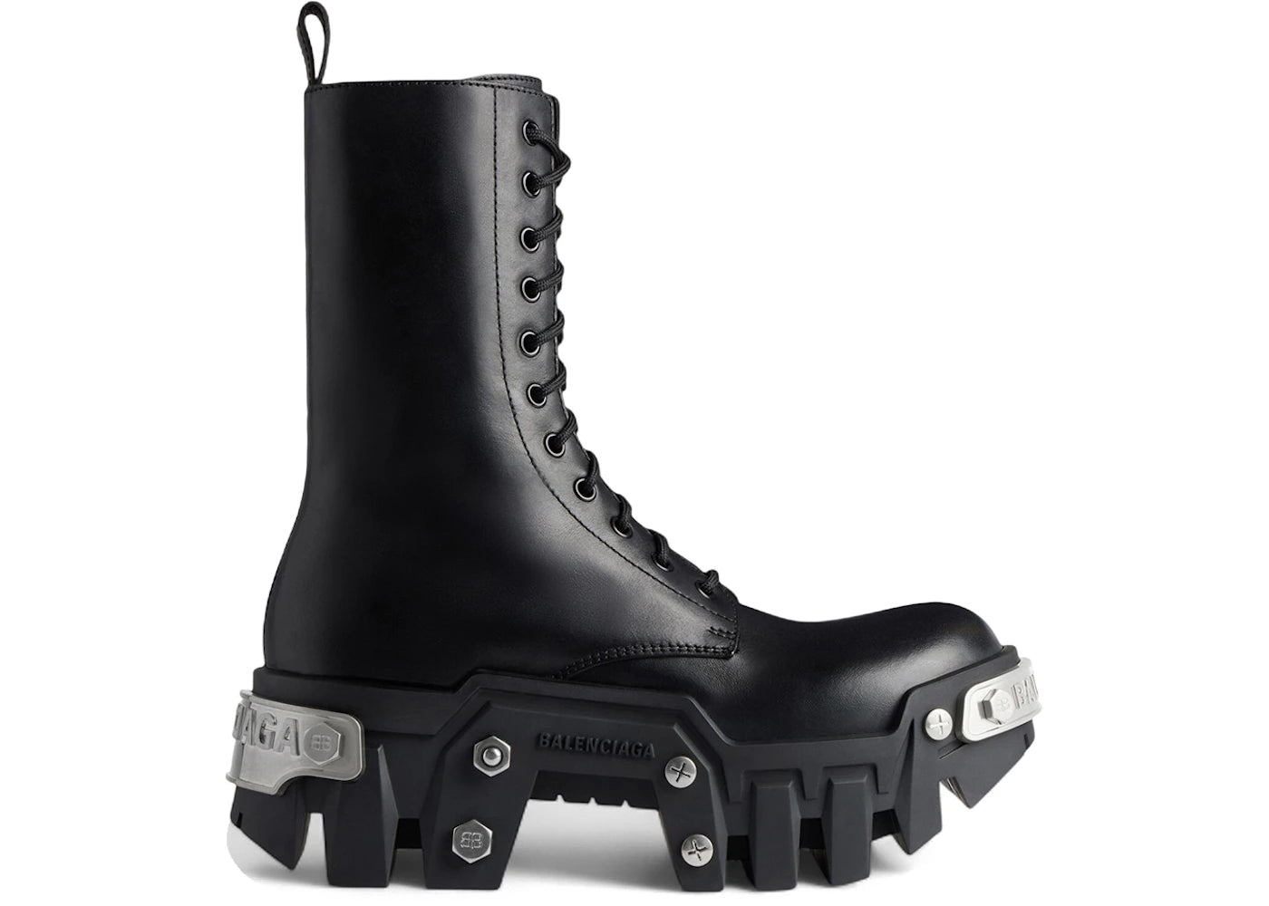 Balenciaga Bulldozer Lace-Up Boot Black Matte