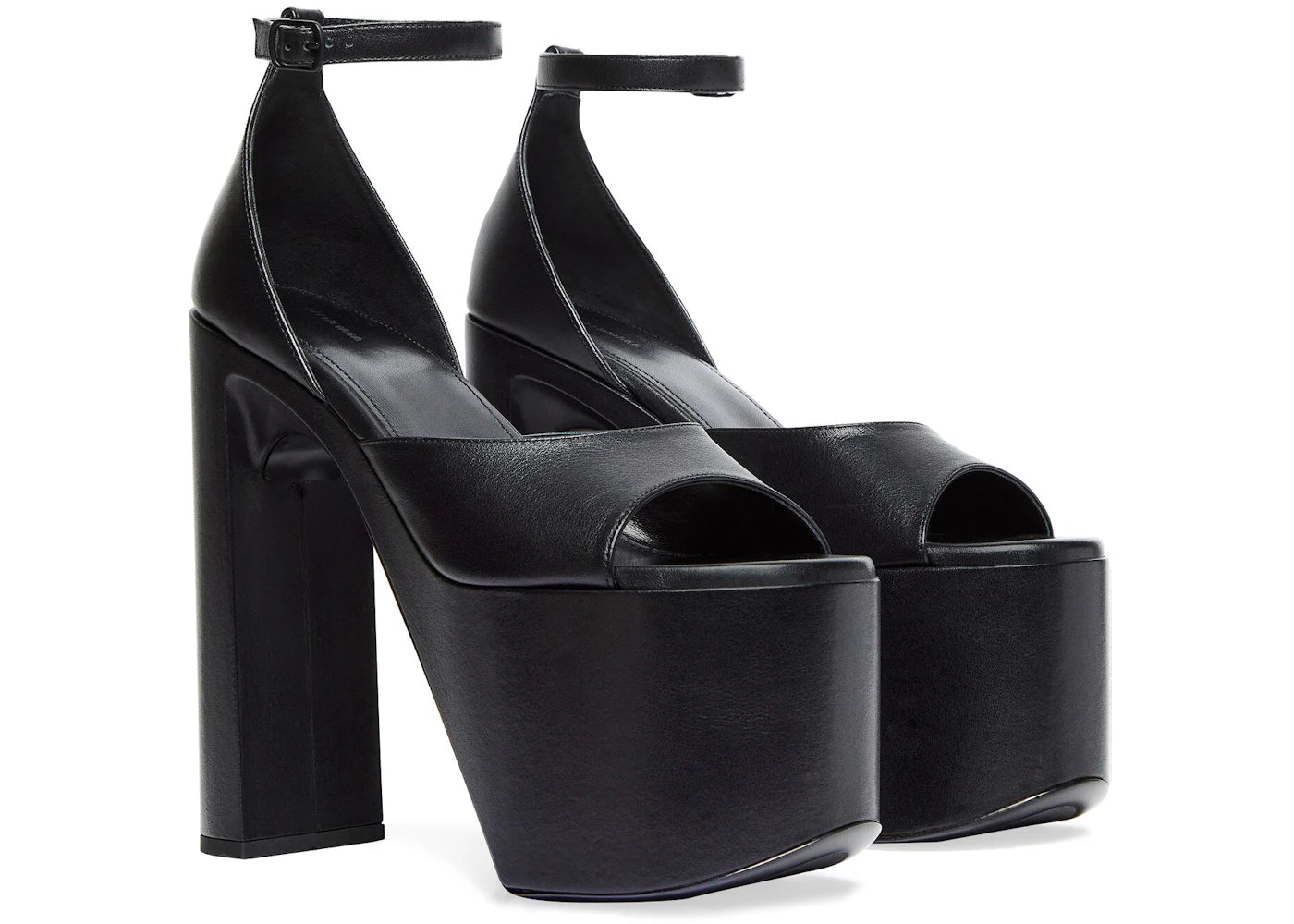 Balenciaga Camden 160Mm Sandals Black Leather Womens