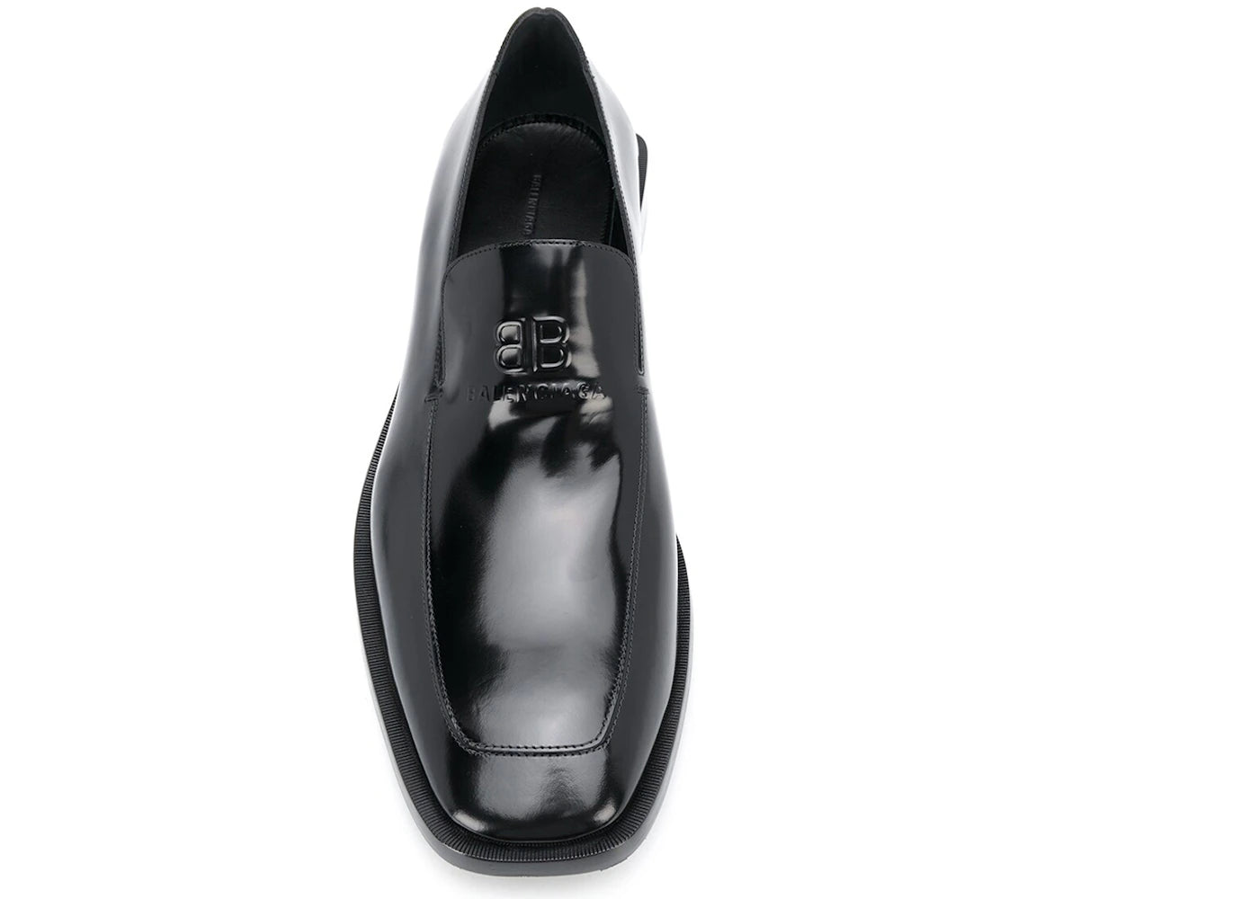 balenciaga coin rim 20mm loafers black leather