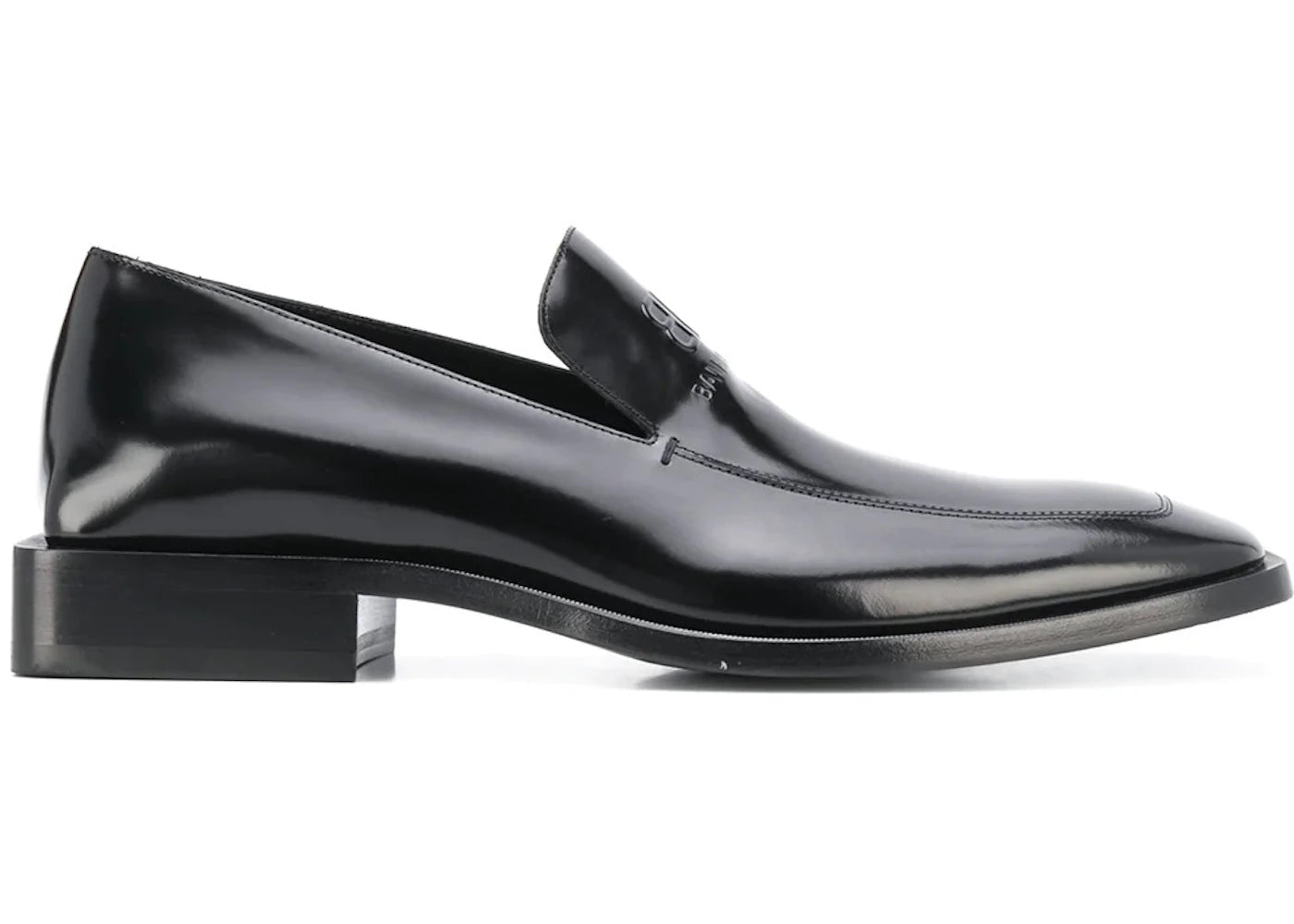 balenciaga coin rim 20mm loafers black leather