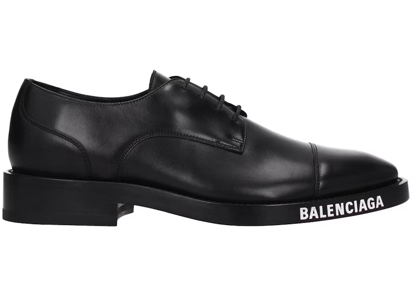 balenciaga derby logo lace-up shoe black