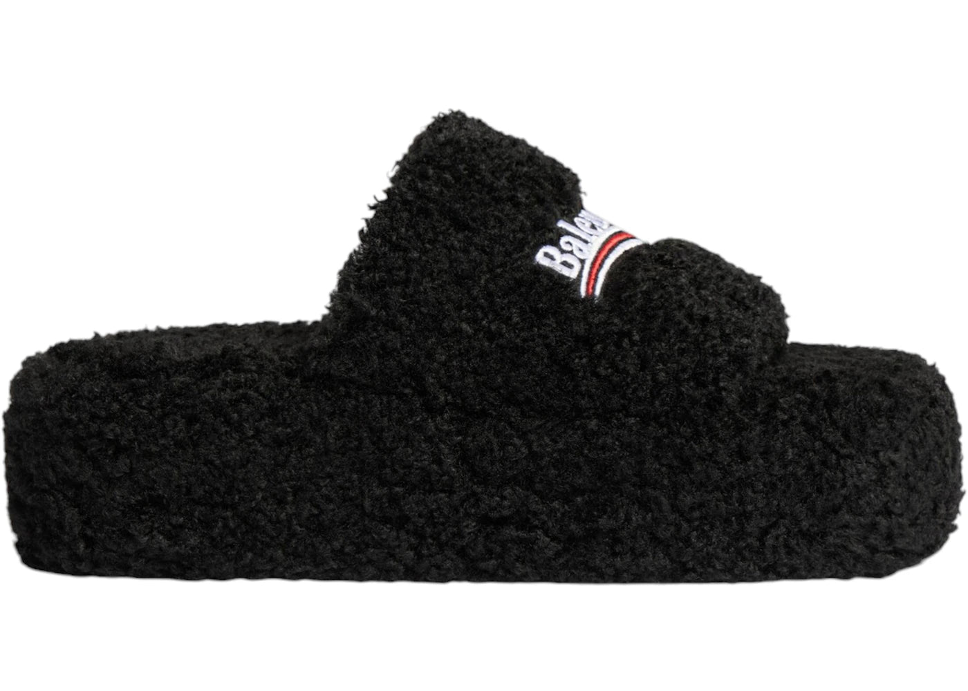 Balenciaga Furry Platform Sandal Black White Red