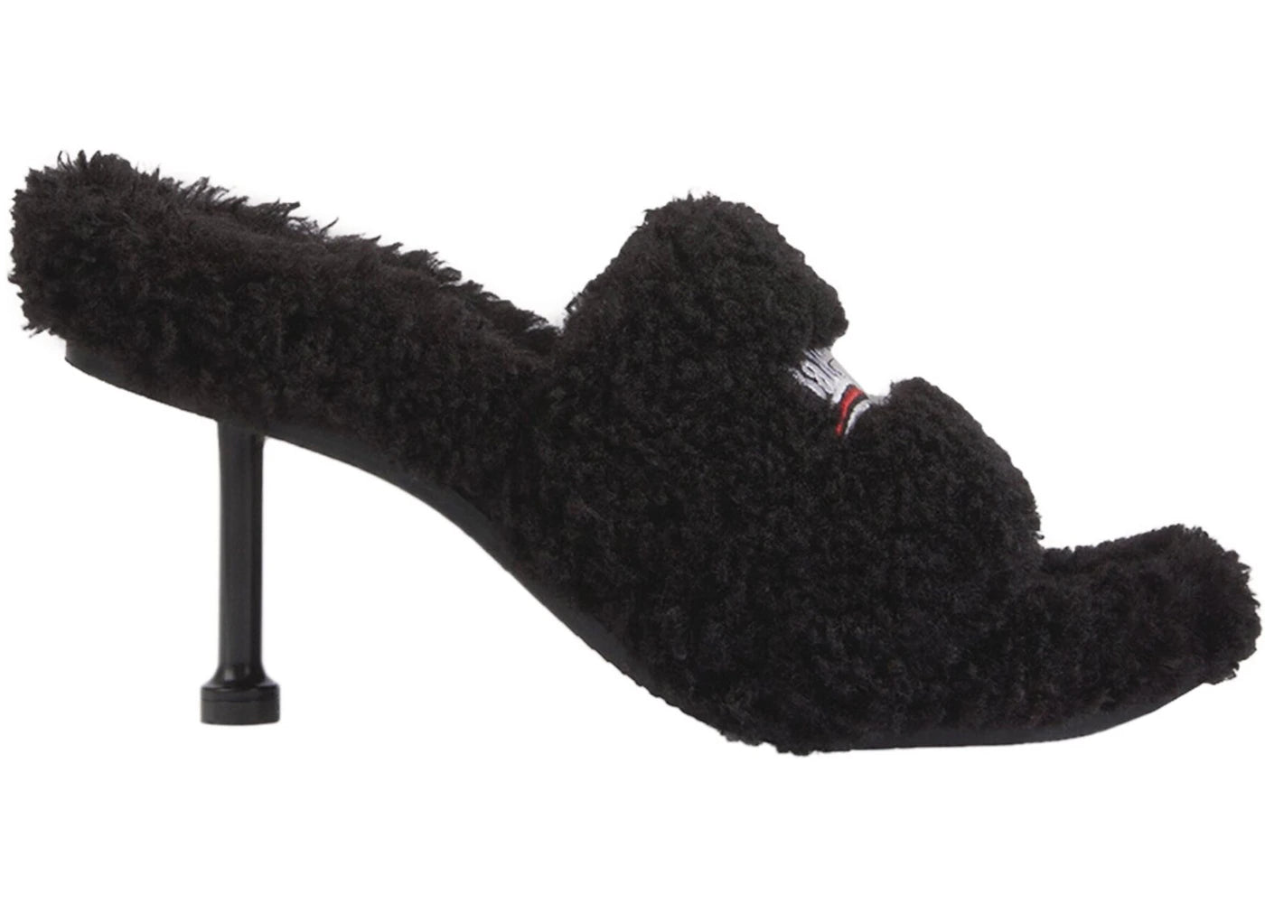 balenciaga furry sandal m80 black (womens)
