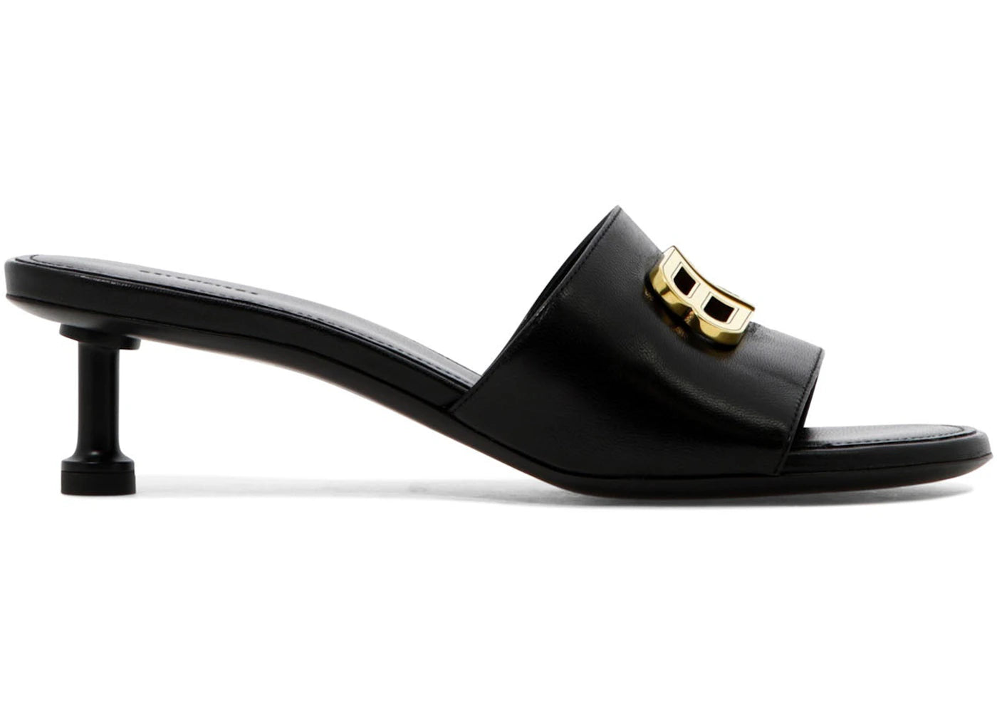 Balenciaga Groupie 50Mm Mule Sandals Black Leather (Women'S)