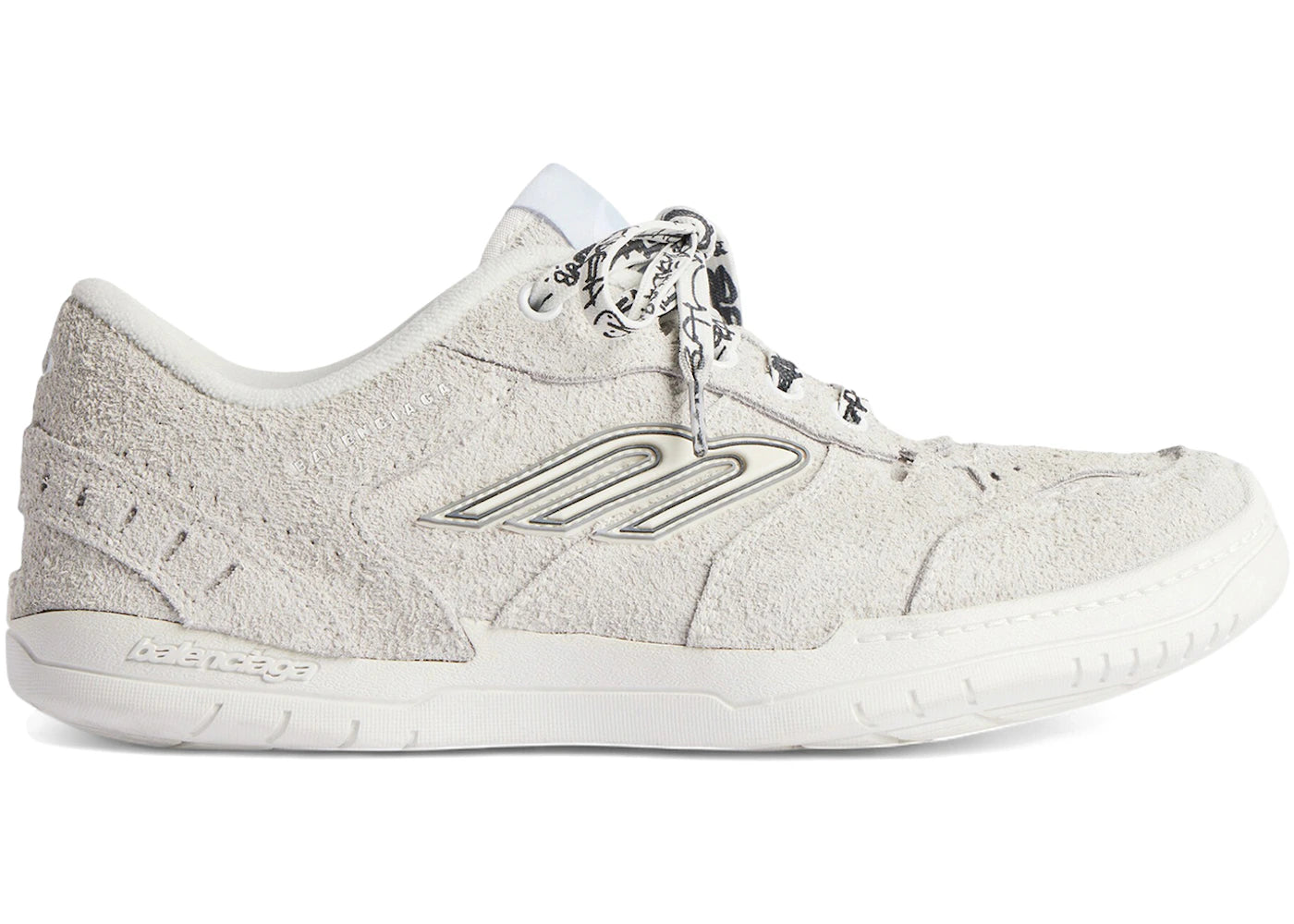 Balenciaga Hamptons Suede Sneaker Off White Black