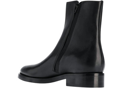 Balenciaga Leather Ankle Boot Black White Logo