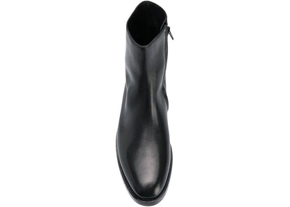 Balenciaga Leather Ankle Boot Black White Logo