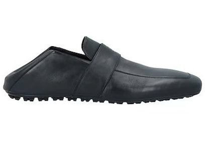 balenciaga slide loafer black leather
