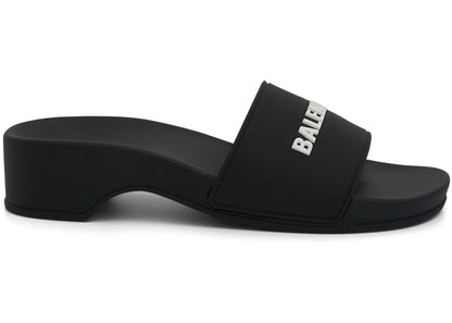 Balenciaga Logo Pool Clog Slide Black White (Women'S)