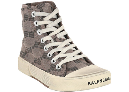 balenciaga paris bb monogram high-top grey (women's)