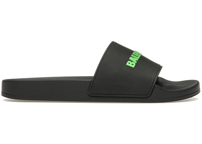 Balenciaga Pool Slide Black Fluo Green (Women'S)