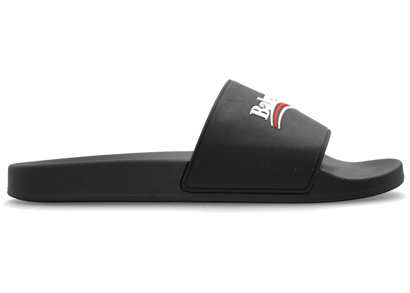 Balenciaga Pool Slide Black Political Campaign Logo