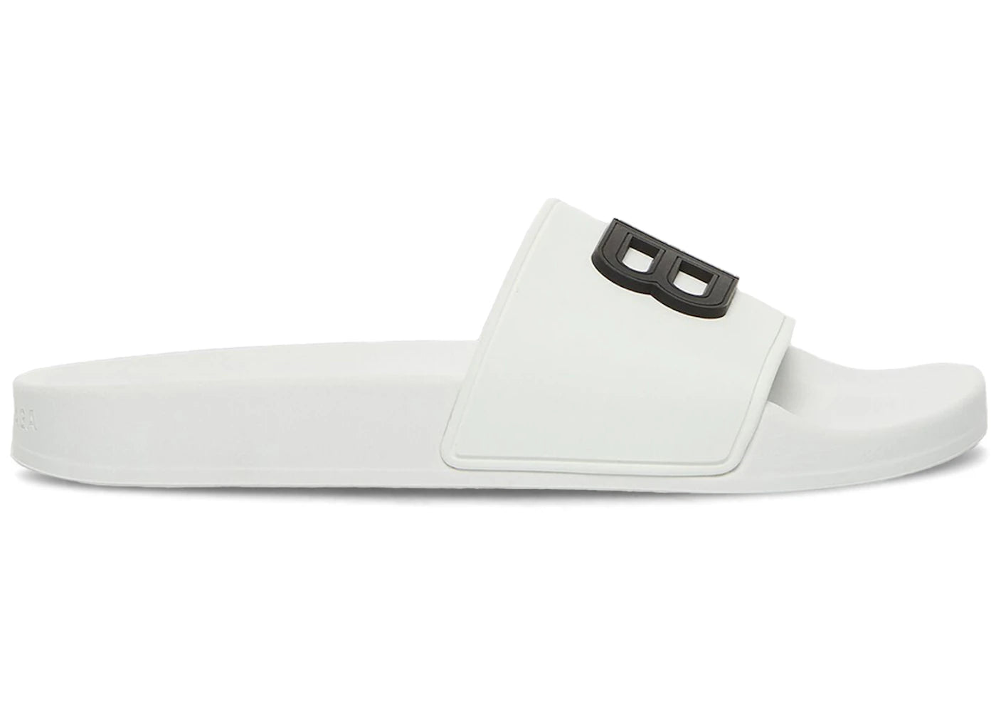 Balenciaga Pool Slides 3D Bb Logo Black White