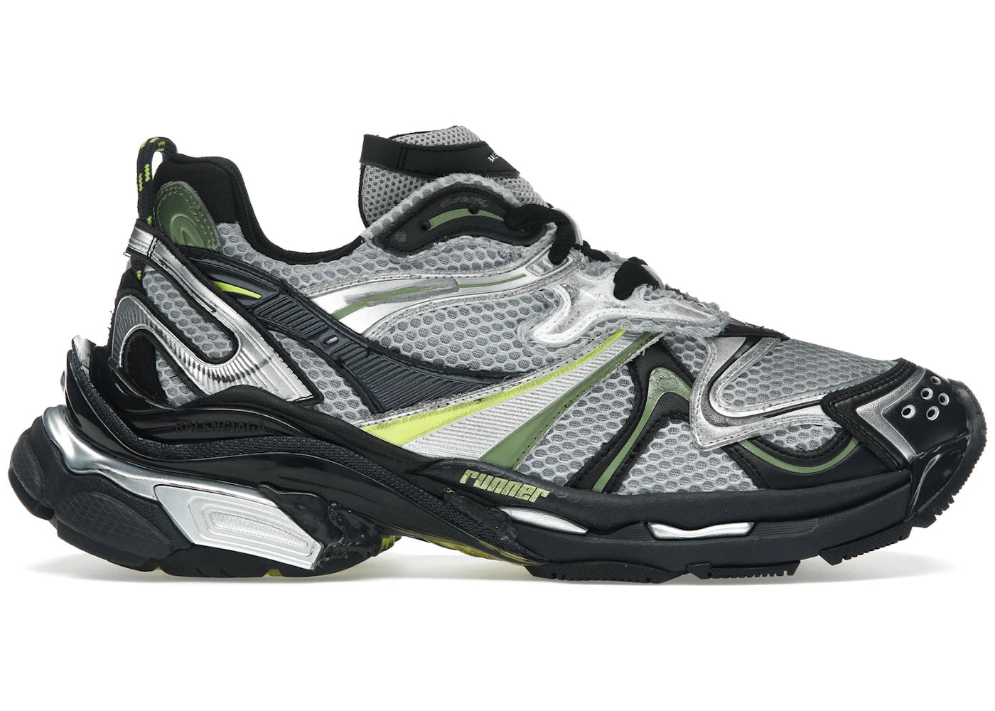 balenciaga runner 2.0 worn-out silver neon yellow