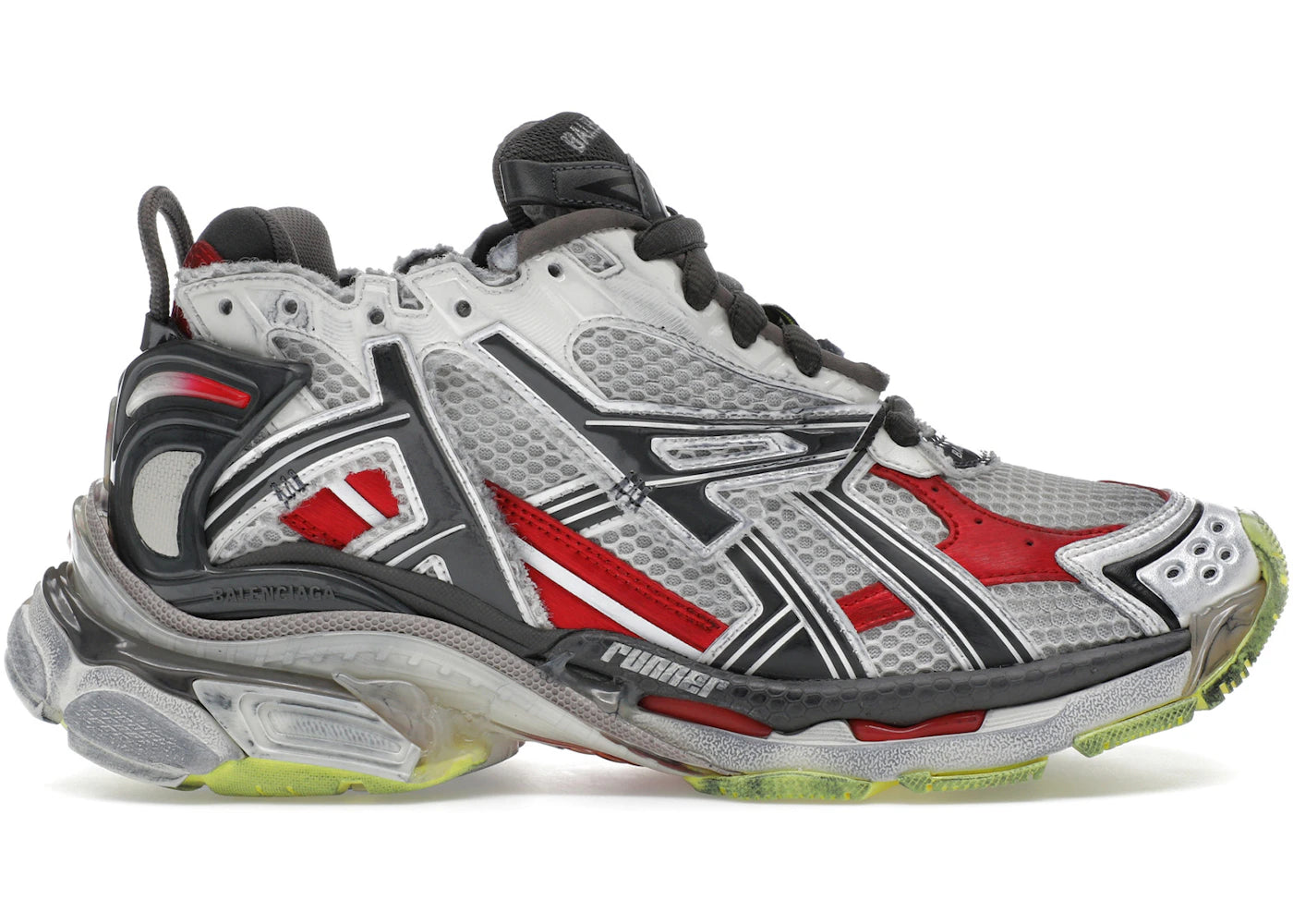 balenciaga runner black white red neon yellow