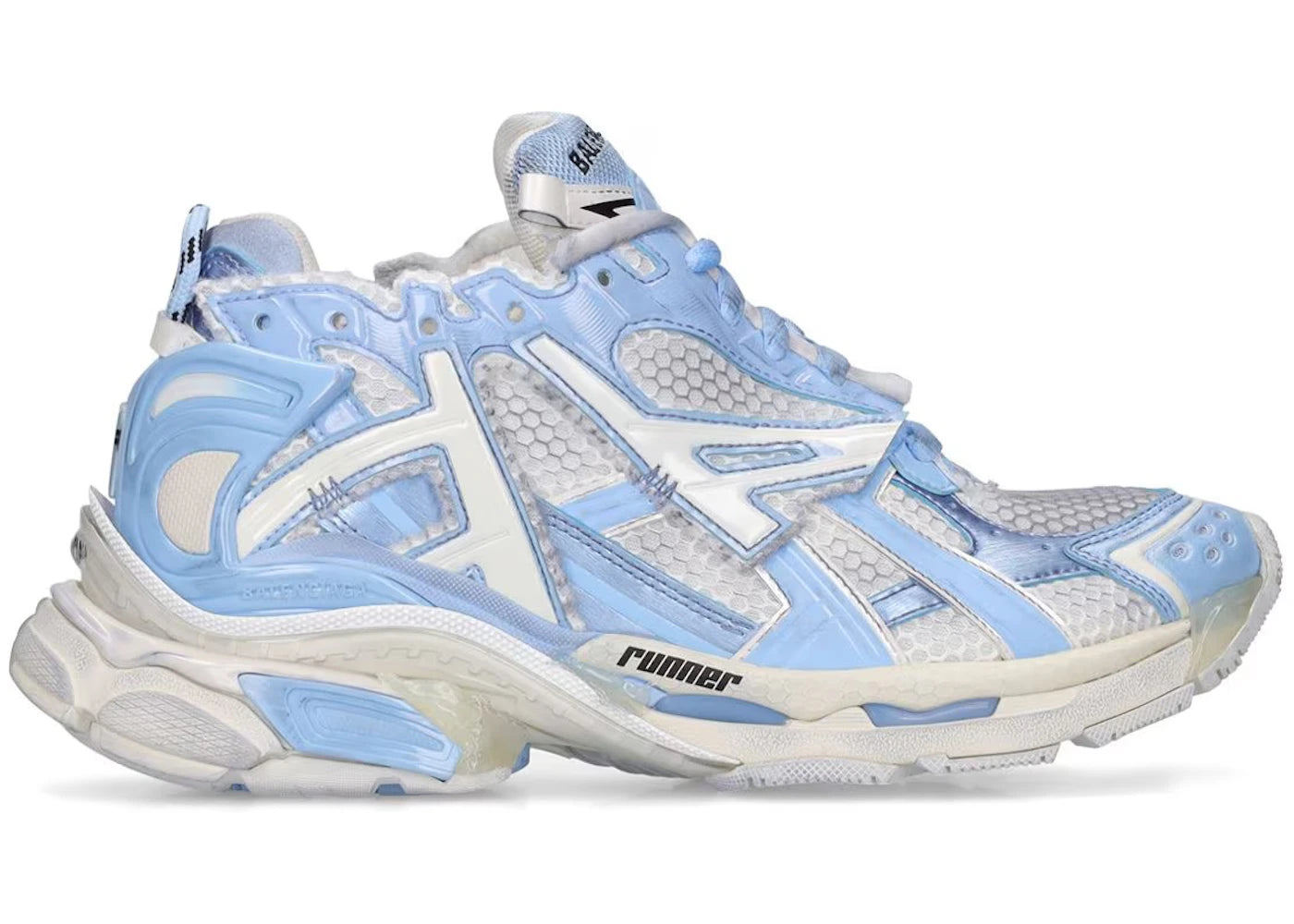 balenciaga runner white light blue (women's)