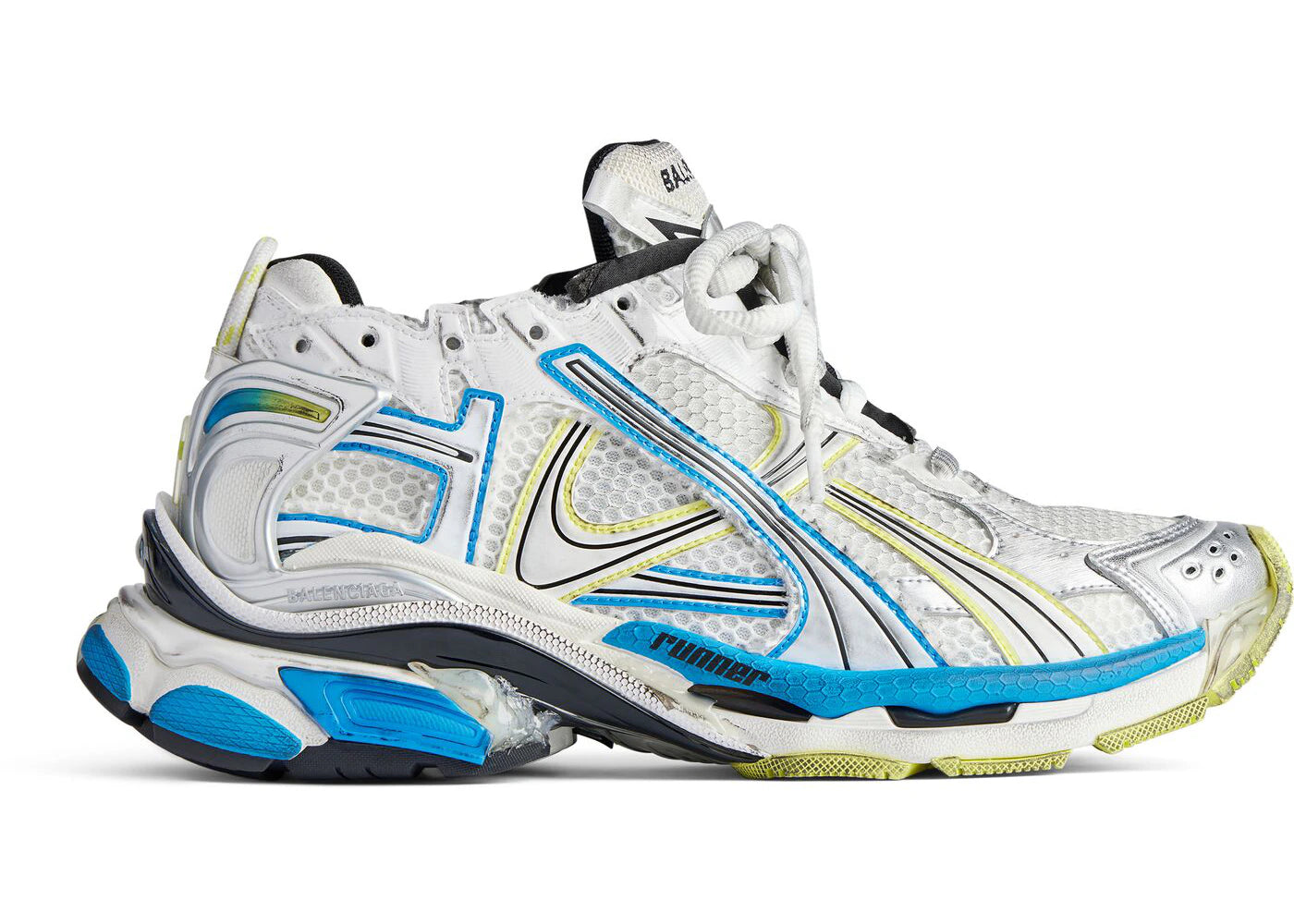 balenciaga runner white yellow blue