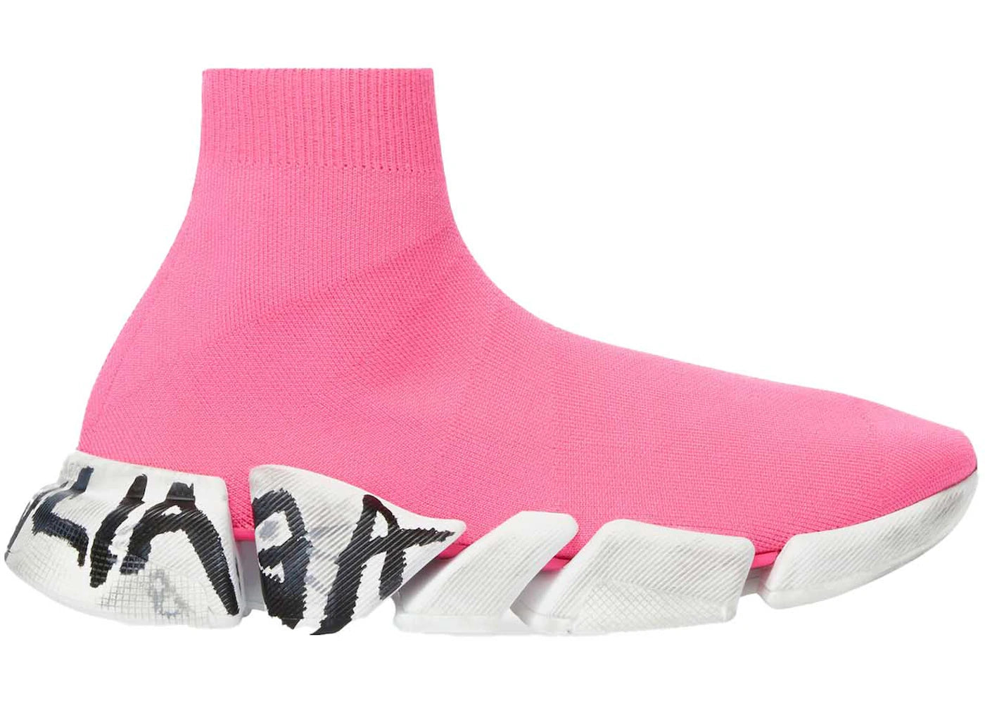 Balenciaga Speed 2.0 Graffiti Recycled Knit Fluo Pink (Women'S)