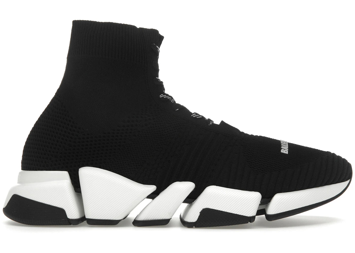 balenciaga speed 2.0 lace up black white