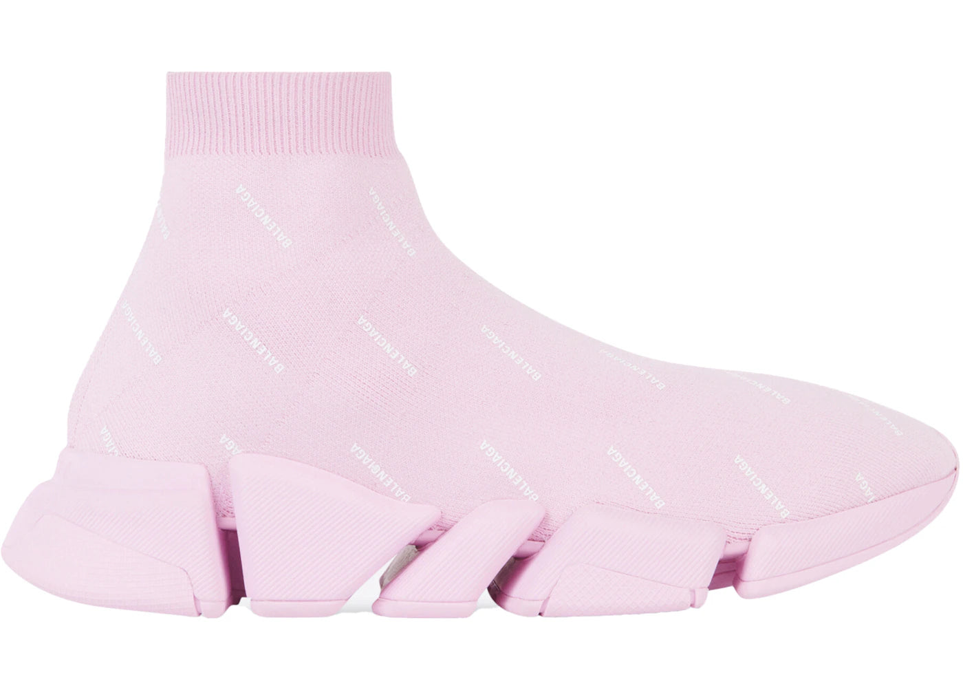 balenciaga speed 2.0 recycled knit allover pink (women's)