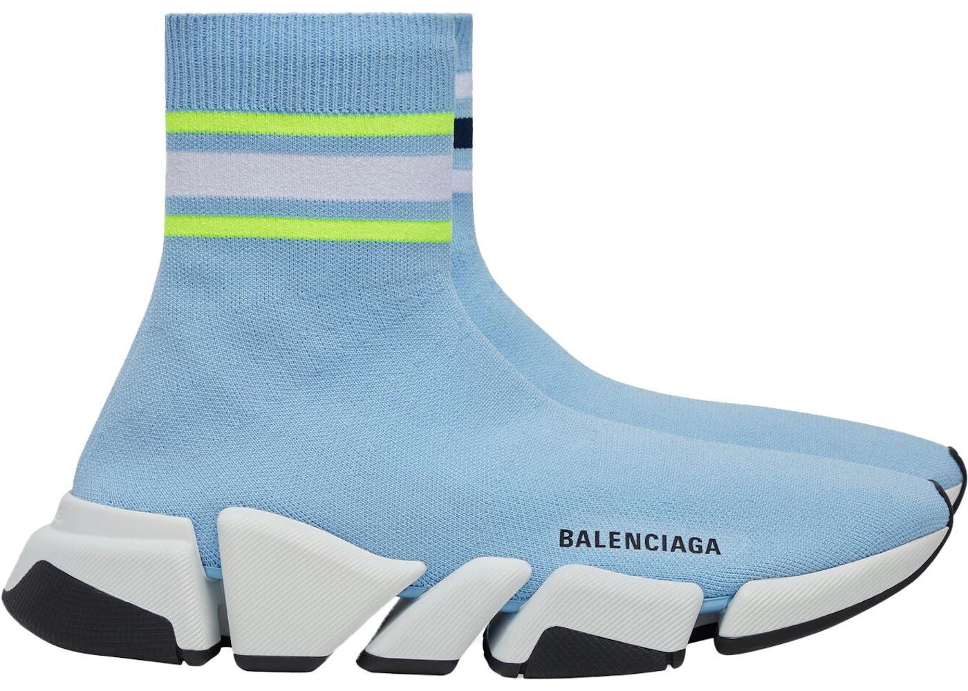 balenciaga speed 2.0 striped light blue (women's)