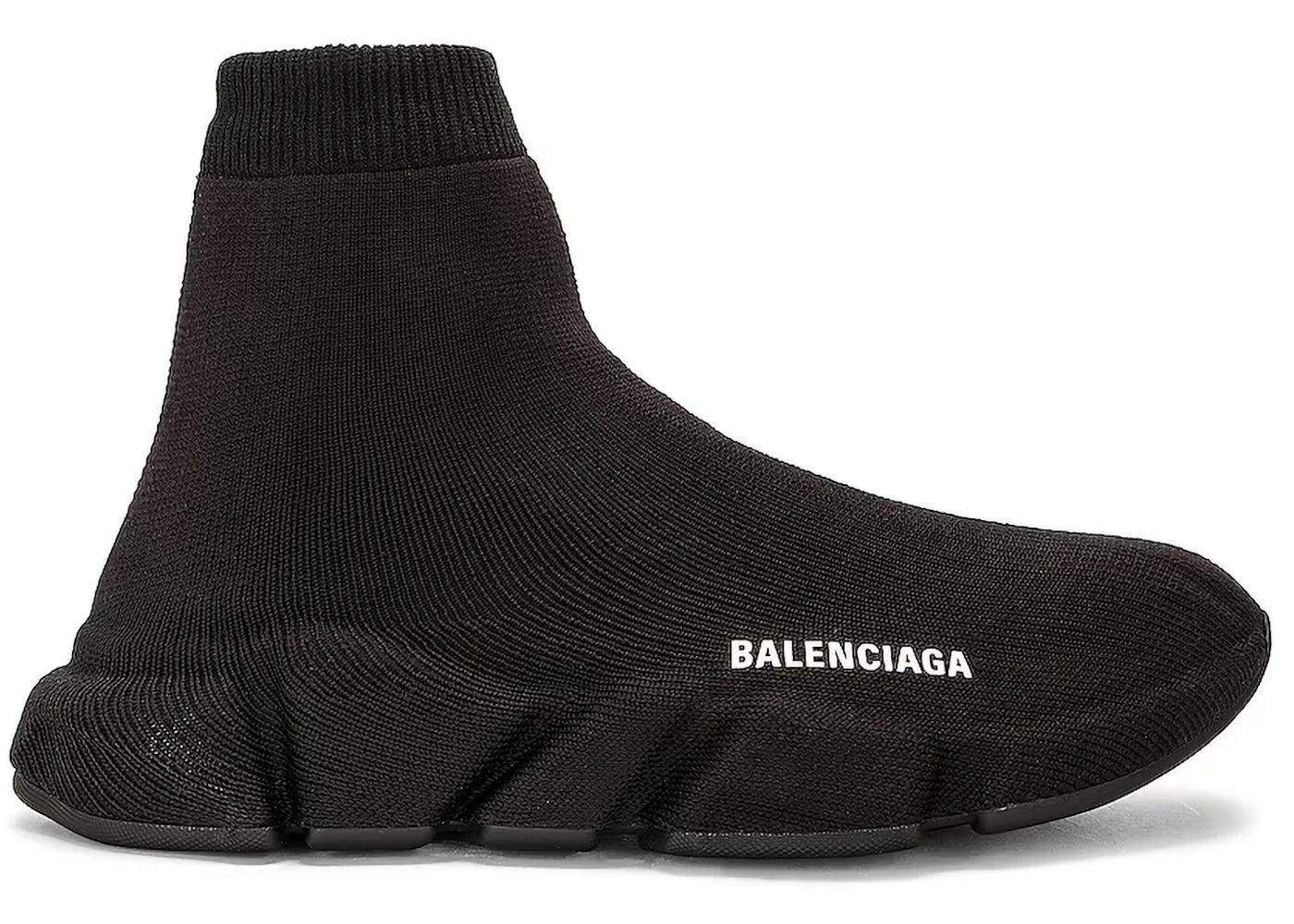balenciaga speed full knit black white logo