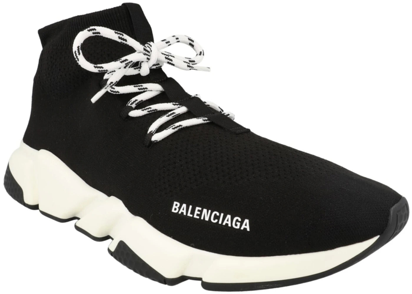 Balenciaga Speed Lace Up Black White