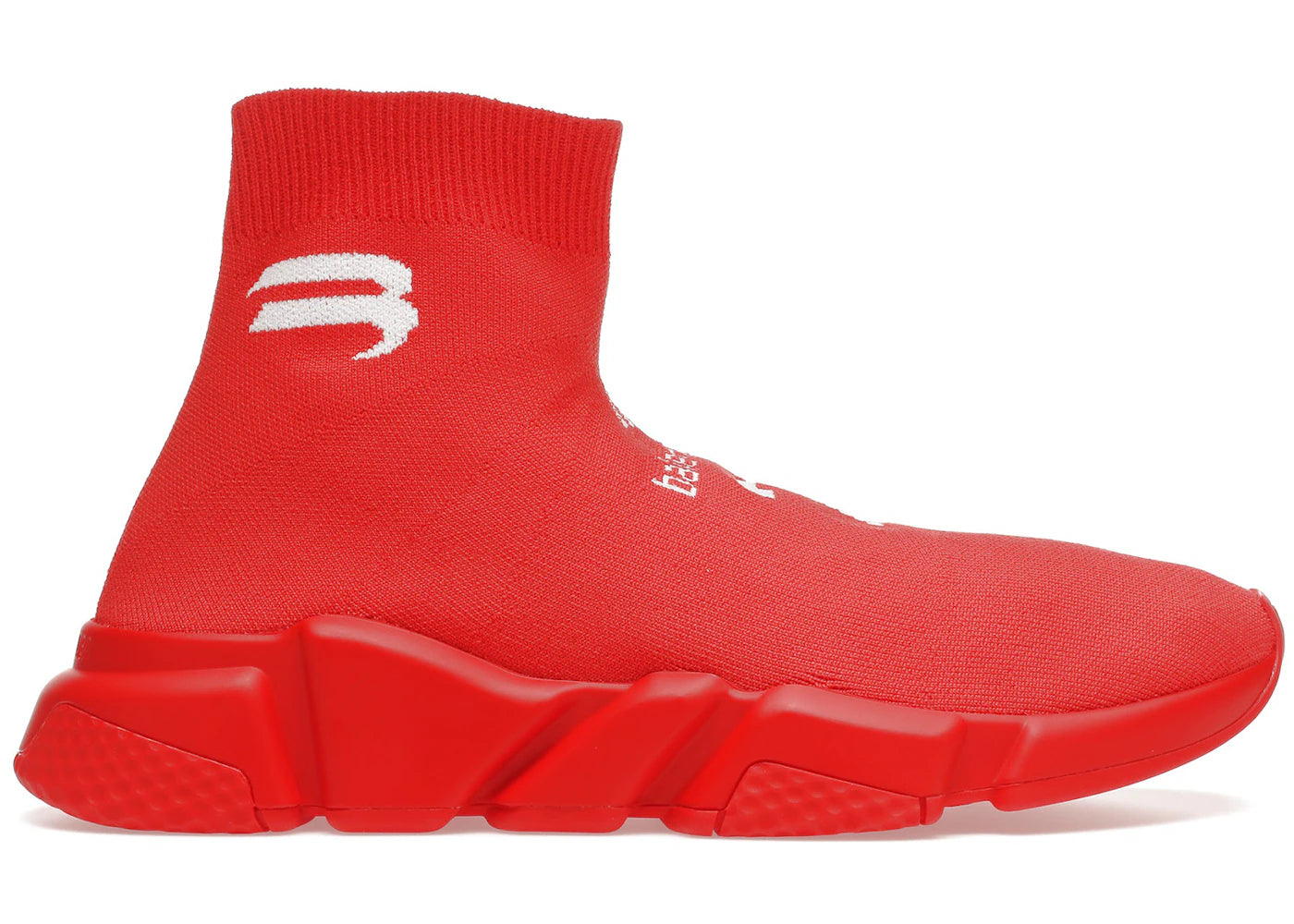 balenciaga speed soccer runner intense red white