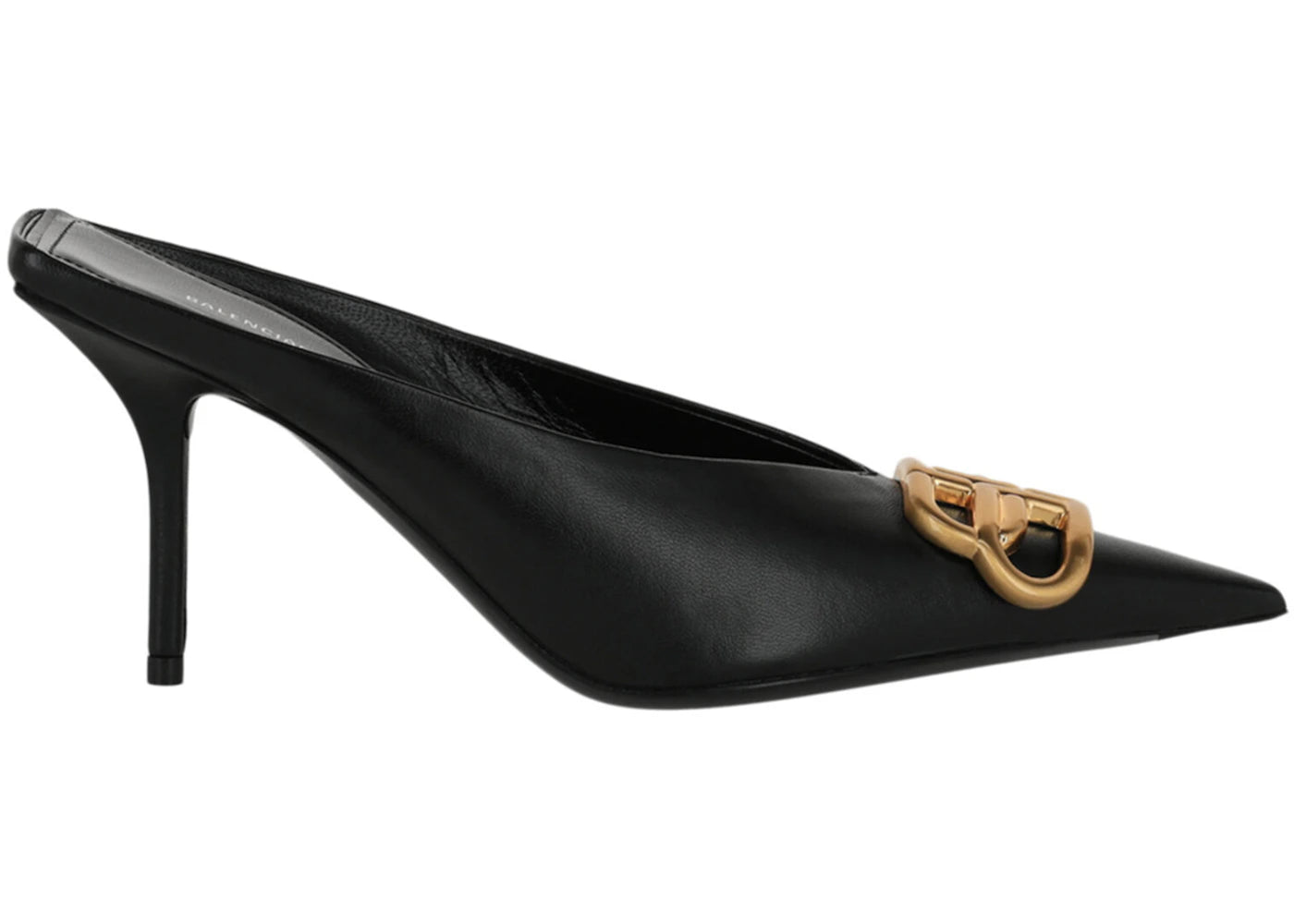 Balenciaga Square Knife Bb Mules Black Gold (Women'S)