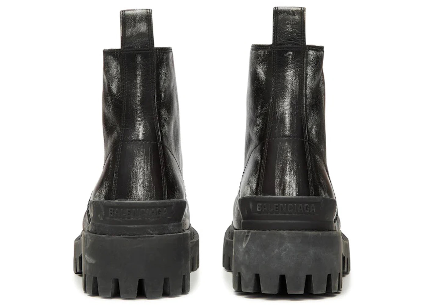 Balenciaga Strike Ankle Boots Black Leather