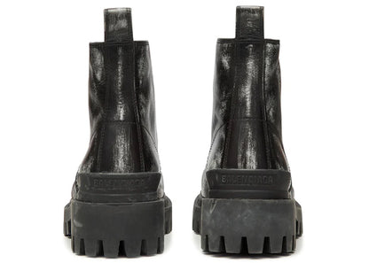 Balenciaga Strike Ankle Boots Black Leather