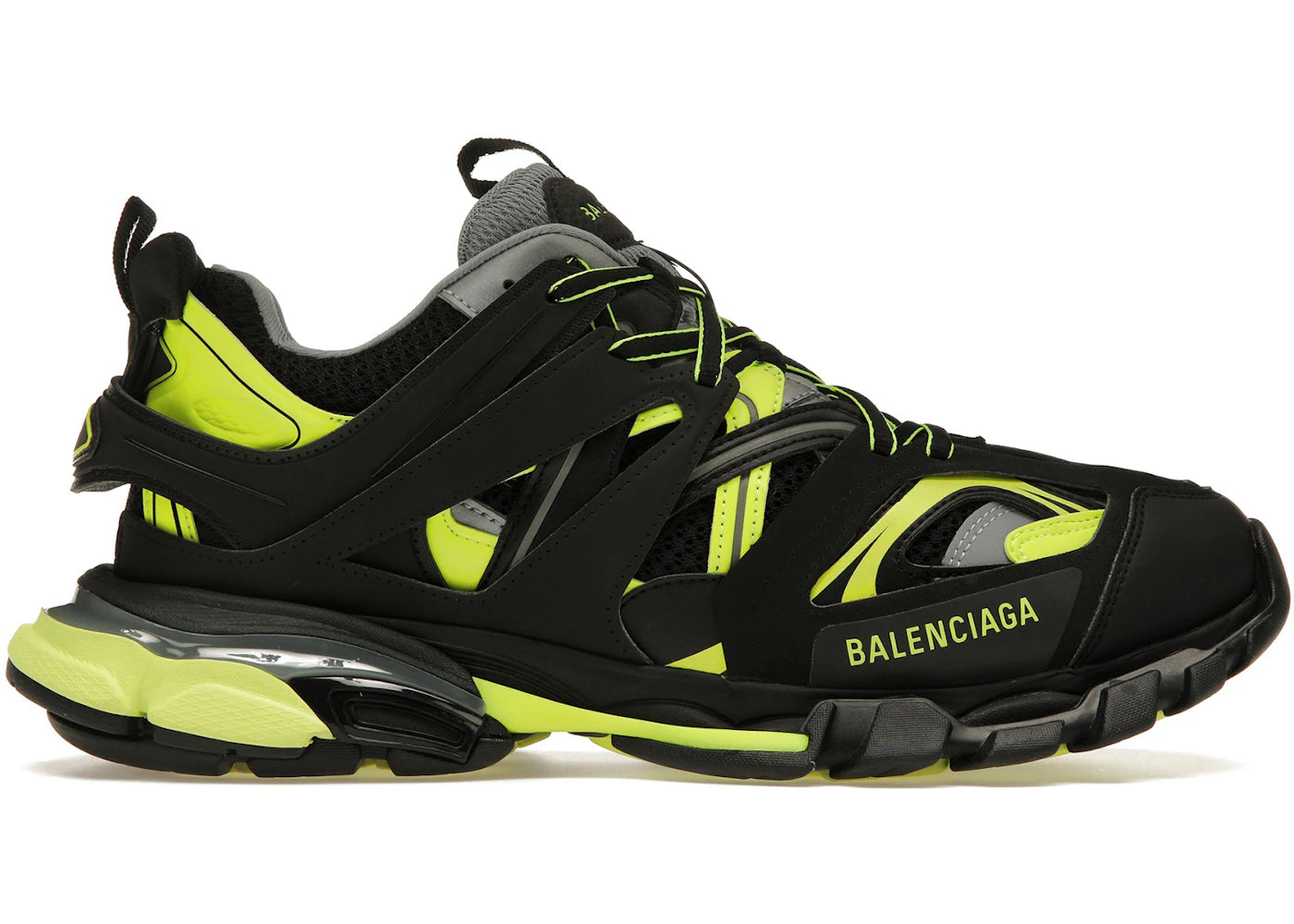 balenciaga track black neon yellow