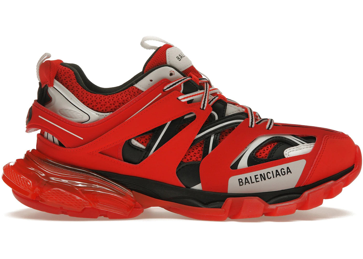balenciaga track clear sole red