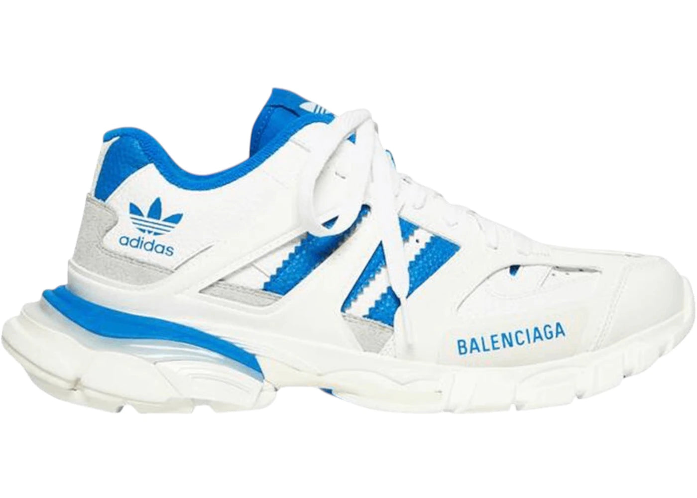 balenciaga track forum x adidas white blue