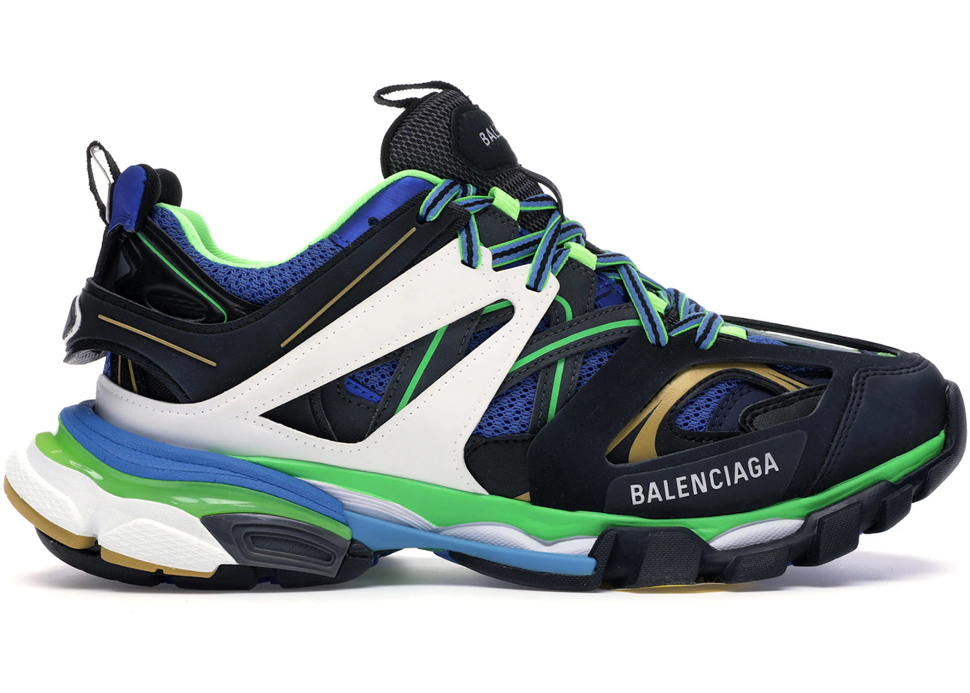 balenciaga track green white blue