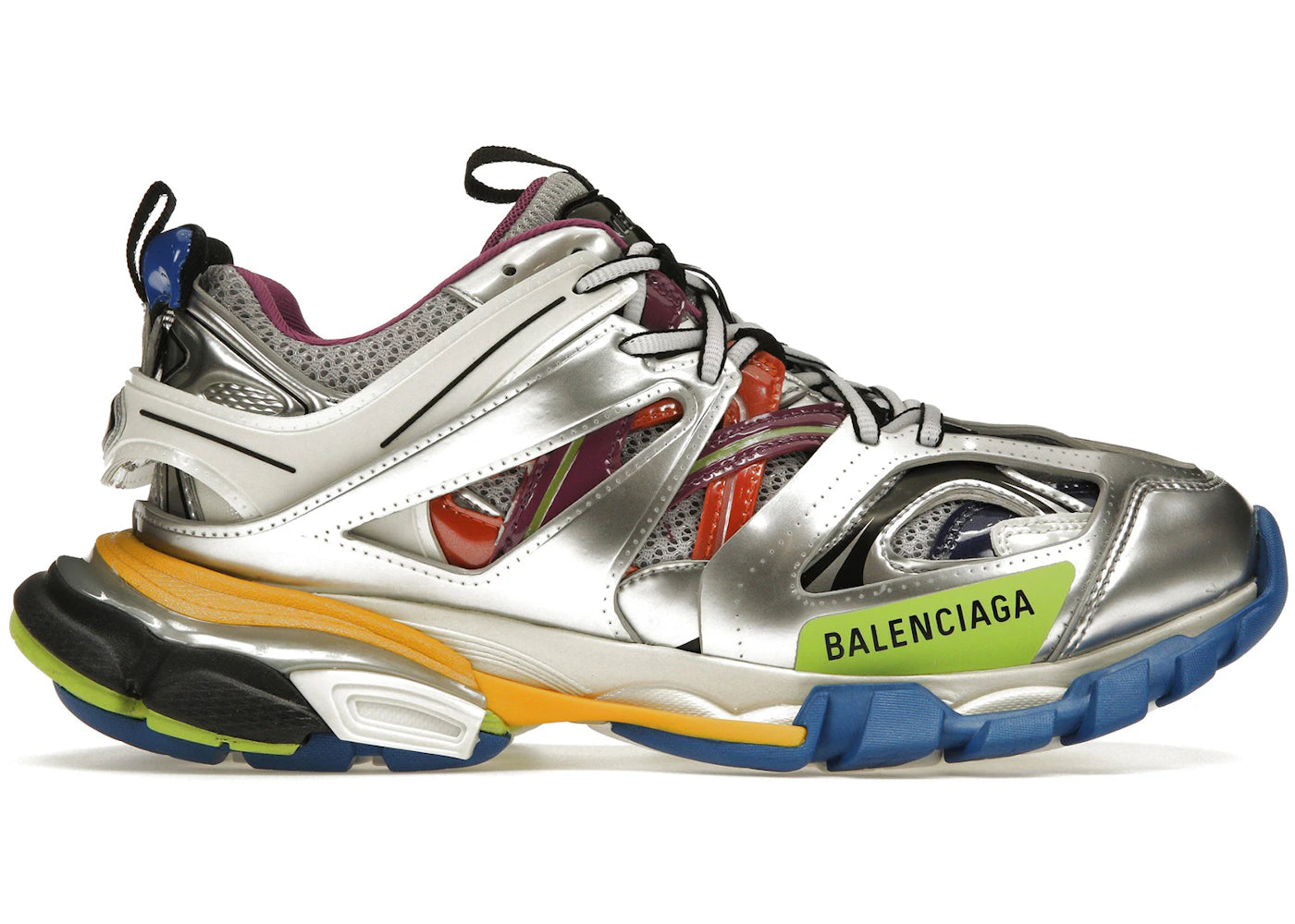 balenciaga track leather free white silver multi