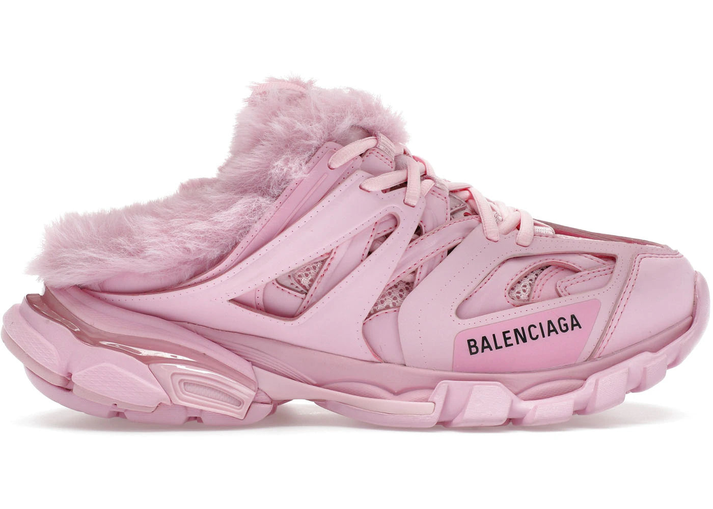 Balenciaga Track Mule Pink Faux Fur (Women'S)
