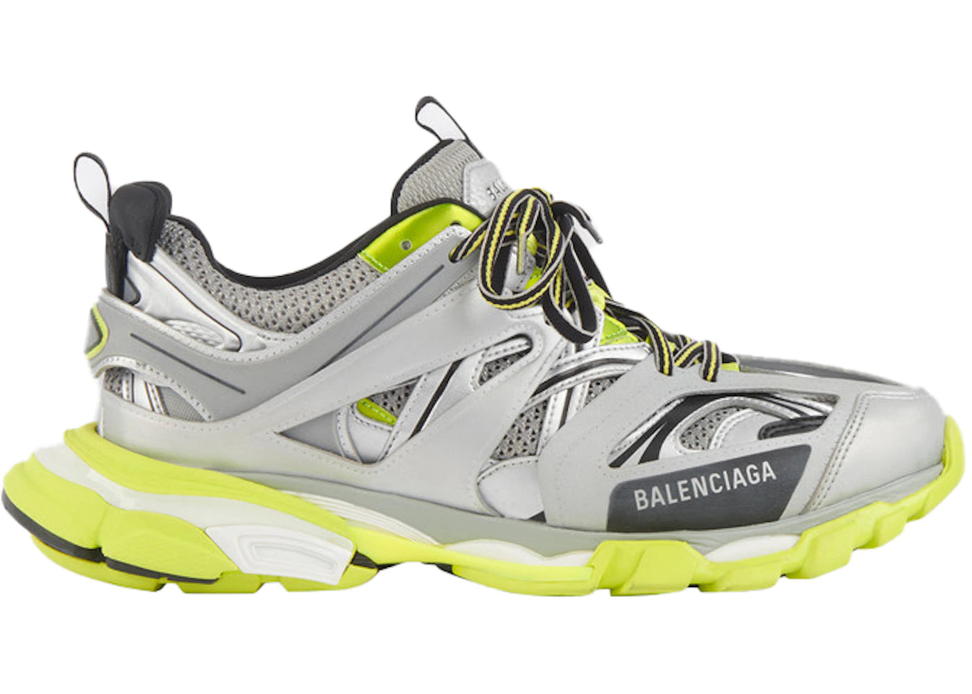 balenciaga track silver neon yellow